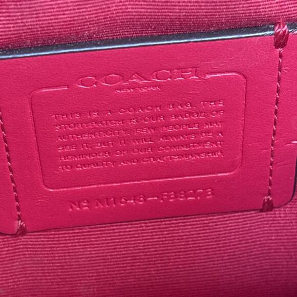 COACH Lyla Double Zip Pocket Crossbody, Strawberry Leather F38273 - Picture 10 of 16